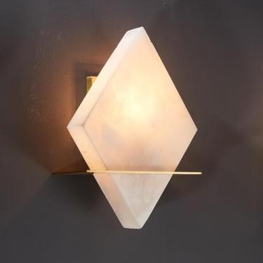Imagem de Arandela De Parede De Mármore Moderna Luz De Parede De Alabastro Lâmpada De Parede De Pedra Quadrada E14 Lâmpada De Parede De Quarto De Ouro Lâmpada De Parede De Mármore Com Base De Latão P