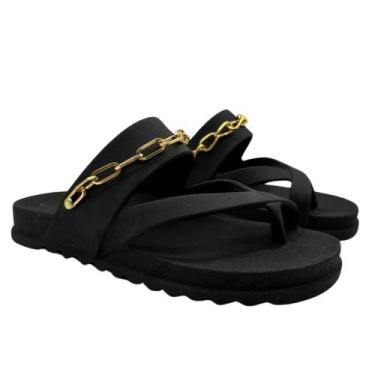 Imagem de Papete Feminina Verde Militar com Corrente Dourada  Confortável, Moder