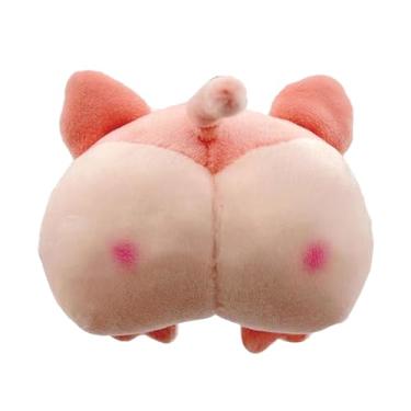 Imagem de Butt Plush Toy Keychain Adorável Soft Lovely Portátil PP Cotton Butt Pillow Boneca de pelúcia para a vida diária Acessórios Tamanho 3,5x3,9 polegadas (Porco rosado)