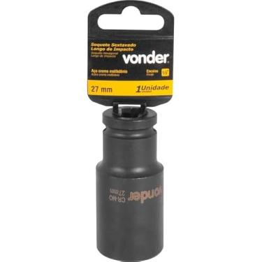 Imagem de Soquete Sextavado de Impacto Longo Encaixe 1/2" 27mm Aço Cromo - Vonder