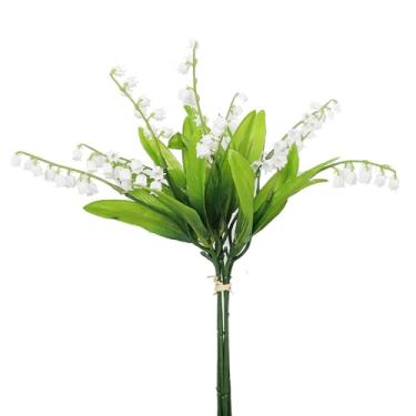Imagem de Buquê de Bellflower artificial requintado flores falsas simuladas para decoração de casamento decoração de ferro plástico Fio de ferro 1 cm de diâmetro 48g Peso (Tipo de mão)