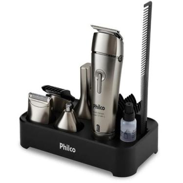 Imagem de Aparador de Pelos Multigroom Aqua 12 em 1 PAP03 Philco Bivolt, Prata, 