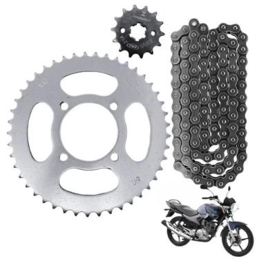 Imagem de Kit Relação Transmissão Vaz YBR 125 2000/2002 Aço 1045 Sem Retentor