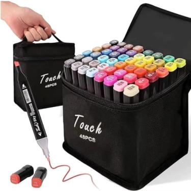 Imagem de Kit Canetinhas Touch 48 Cores + Livro De Colorir Capa Dura