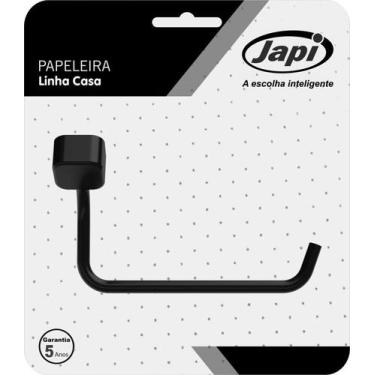 Imagem de Porta Papel Higiênico Papeleira Quadrada Preto Fosco Casa - JAPI, Pret