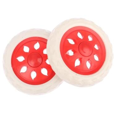 Imagem de menolana Rodas de espuma de borracha para substituição de rodas de carrinho de compras, 2 peças para carrinho de bagagem de carrinho de compras, Vermelho