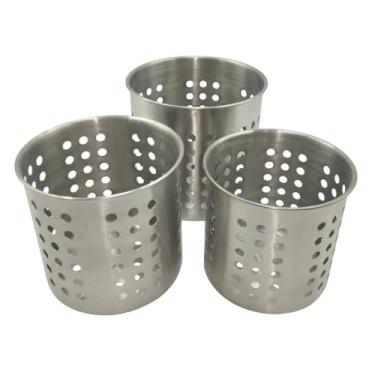 Imagem de Kit Suporte Talheres 3 Peças Escorredor Inox Utensílio Pia