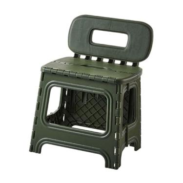 Imagem de YIJU Banco dobrável, cadeira dobrável, banco compacto portátil com encosto para cozinha, gramado, jardinagem, pesca e atividades ao ar livre, Verde