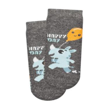 Imagem de Meia Menino Soquete Puket Cano Médio Rinoceronte Mescla Escuro 15 a 18