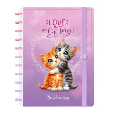 Imagem de Caderno de Disco Inteligente Personalizado Iscool G Cats Love Lílas