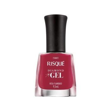 Imagem de Esmalte Risqué Diamond Gel Rosa Flambado - Cremoso Hipoalergênico 9,5m