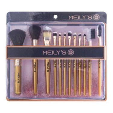Imagem de Kit 12 Pincéis Maquiagem Profissional Meilys MKP-505 - Ruby's