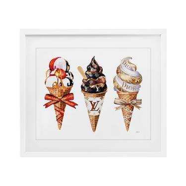 Imagem de Stupell Industries Impressão emoldurada branca de sorvete gourmet de luxo sob vidro por Amanda Greenwood, 43 x 53 cm