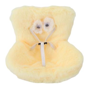 Imagem de Fockety Cadeirinha para boneca, cadeirinha de segurança fofa para boneca com clipe para ventilação, almofada macia e peluda, sofá, enfeite para carro, expositor para fãs de bonecas (Amarelo)