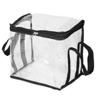 Imagem de Bolsa de armazenamento de brinquedos transparente à prova d'água organizadora de PVC multifuncional para jogos de tabuleiro e quebra-cabeça de blocos de montar (preto, médio, por favor)