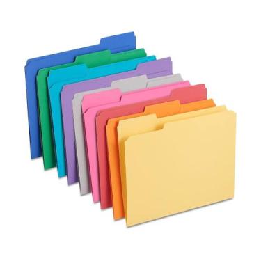 Imagem de Pastas de arquivos Staples 508994 coloridas com abas reforçadas