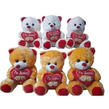 Imagem de Urso de Pelúcia com Coração, 20 cm, cores sortidas, Presente Romântico, Aniversário, Crianças