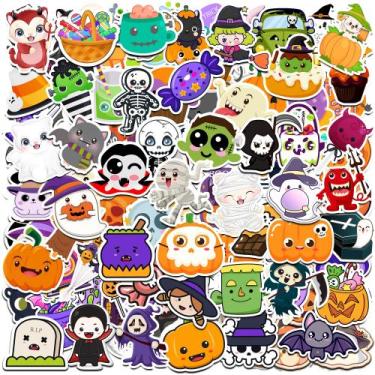 Imagem de Adesivos HSHFAMIIY Halloween 100 peças de vinil impermeável para crian