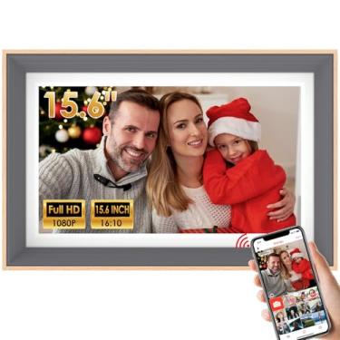 Imagem de KOHO Porta-Retrato Digital Inteligente Frameo De 15,6" Para O Dia Dos Pais, Galeria Fotos Com Tela Sensível Ao Toque 1080P, Parede 32 Gb, Compartilhamento Instantâneo Via Aplicativo Gratuito, Aprove