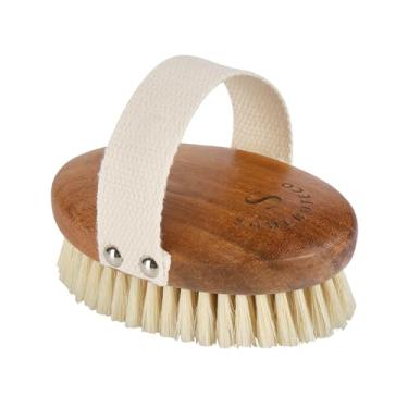 Imagem de SAMEBUTECO Body Brush Acacia Wood with Boar Bristles,Wet Brush and Dry Brush Bath Brush for Skin Exfoliation,Lymphatic Drainage and Blood Circulation Improvement