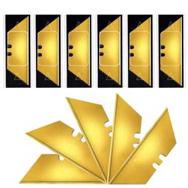 Imagem de Vickay Pacote Com 60 Lâminas Para Facas Utilitárias, Cortador De Caixa Sk2 Razor, Titânio Revestimento Completo, Recarregadas Faca, Substituição Dispensador Plástico