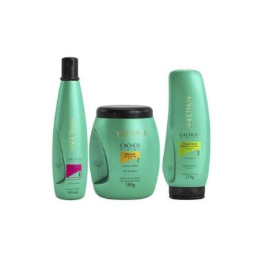 Imagem de Aneethun Cachos Shampoo 300ml + Máscara 500g + Finalizador Ondas e Cac