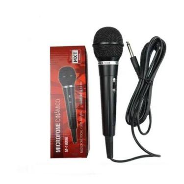 Imagem de Microfone Com Fio Mxt Dinâmico M-1800 Com Cabo 3 Metros, Preto