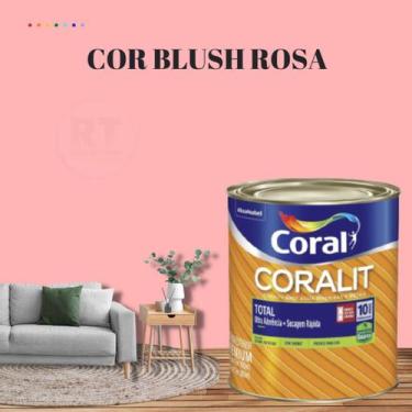Imagem de Esmalte Sintético Base Água Coral Coralit 800ml Tinta Cor Rosa Acetina
