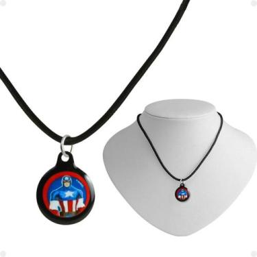 Imagem de Colar Menino Infantil + Pingente Capitão America Premium - Orizom
