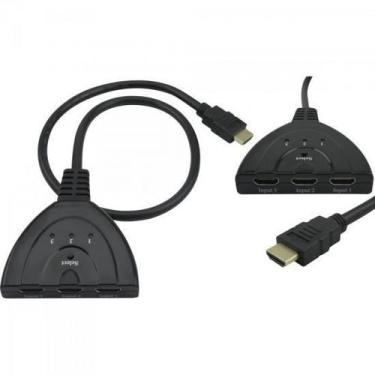 Imagem de Chave Seletora HDMI 3 Entradas 1 Saída Preto PIX