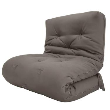 Imagem de Futon Solteiro Oriental D28 Dobrável Cinza