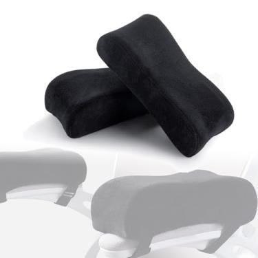 Imagem de DKPLOE Almofadas Para Apoio De BraçO Para Cadeira 2 Almofadas Para BraçO Em Cadeira De EscritóRio, Pretas Apoio De BraçO ErgonôMico Para Cadeira De EscritóRio