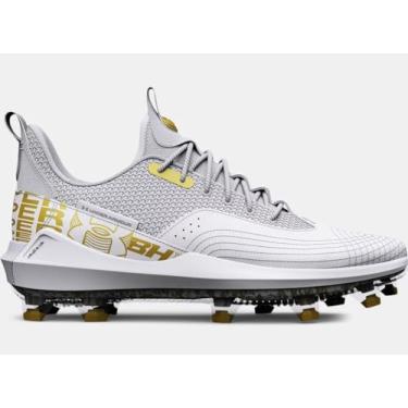 Imagem de Under Armour Harper 7 chuteiras masculinas de beisebol Low Elite TPU, Branco-mod cinza, 46