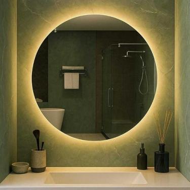 Imagem de Espelho Redondo 60cm com Led (Amarela, 40cm)