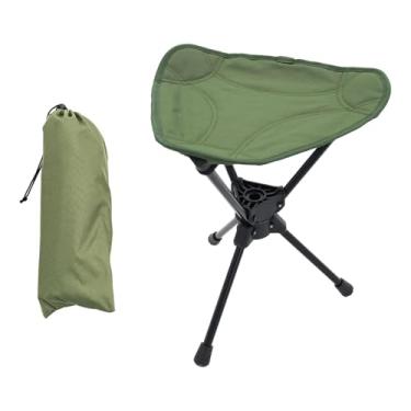 Imagem de UGPLM Assento de acampamento, cadeira de acampamento dobrável, compacto, de alumínio, apoio para os pés, cadeira de praia dobrável para caminhadas, viagens, Verde