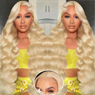 Imagem de Peruca Rruaneal 613 Cabelo humano loiro 26 cm de renda frontal 200% de