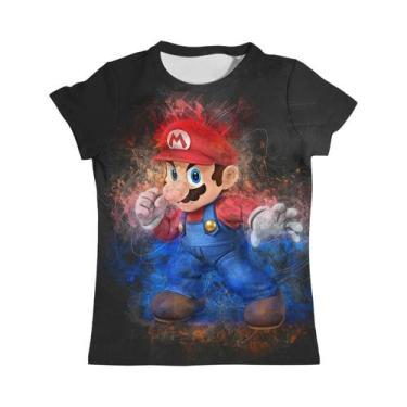 Imagem de Camiseta Infantil De Manga Curta Com Desenho Animado Super Mario Drago