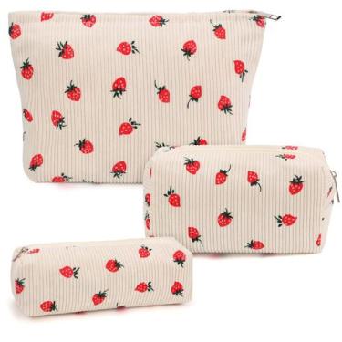 Imagem de Conjunto de bolsas de maquiagem Gocvo Checkered para meninas e mulhere
