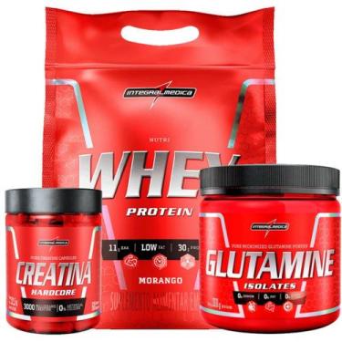 Imagem de Kit Nutri Whey 907g + Creatina 60 Caps + Glutamina 300g Integral - Int