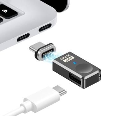 Imagem de Sisyphy Adaptador USB C magnético, conector tipo C de 40 Gbps 24 pinos compatível com Thunderbolt3 USB4.0, carregamento PD de 240W, saída de vídeo 8K @60Hz 4K a 144Hz, compatível com MacBook Pro Air e