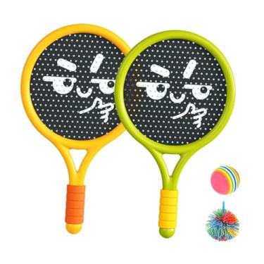Imagem de YIJU Conjunto de raquetes, bolas infláveis, brinquedos para atividades ao ar livre, 2 raquetes, brinquedo interativo para parque, crianças, adultos, áreas