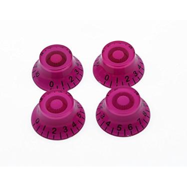 Imagem de Dopro 4 maçanetas de sino de guitarra rosa com número preto LP para Les Paul