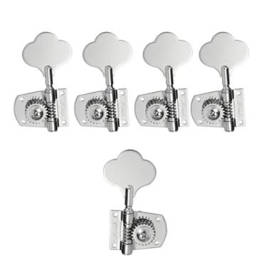 Imagem de KAISH Afinadores de baixo Cloverleaf Lefty 5 cordas afinadores de baixo 5 cordas teclas de afinação de baixo para padrão/Highway One Series Jazz Bass J Bass/Precision Bass P Bass Chrome 4 esquerda/1