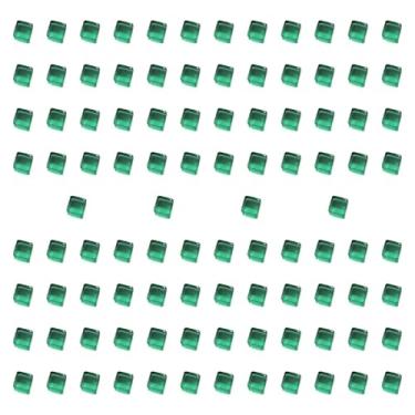 Imagem de KiBcsLic 100 peças de blocos de cubos de acrílico, jogo de tabuleiro, dados em branco de seis lados de 1 cm, brinquedos de treinamento sensorial para, Verde