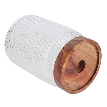 Imagem de Yctze Jarra de Vidro Conjunto Com Tampa de Madeira Hermética - Vasilha de Armazenamento Multiuso para Grãos de café, Lanches, Nozes e Muito Mais - Reutilizável e Lavadora de Louça Segura (700ml)
