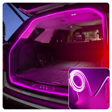 Imagem de K LAKEY Fita De Led Para Porta-Malas Suv Lakey, Barra Iluminação Ambiente Borracha Macia, Decoração Interiores, Brilhante, Baixa Potência, À Prova D'Água, Instalação Oculta, Escalável, 177" 12V 8W R