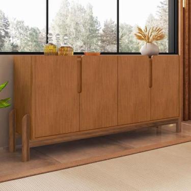 Imagem de Buffet Lizz 4 Portas 2 Prateleiras Cedro - Casa D, Marrom, Moderno