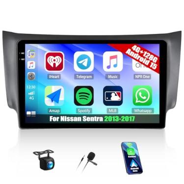 Imagem de Android 15 4G + 128G estéreo automotivo para Nissan Sentra 2013-2017 com Carplay sem fio Android Auto, unidade de cabeça de tela sensível ao toque embutida Bluetooth 5.0 GPS WiFi FM/RDS Mirror Link