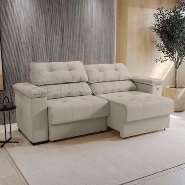 Imagem de Sofá Cama Kappesberg Stelo Veludo Bege 230cm