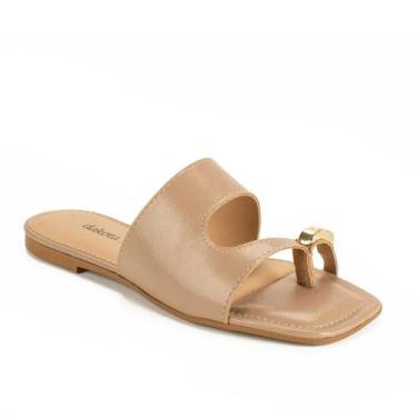 Imagem de Tamanco Feminino Dakota Rasteira Dedo, Bege, 37